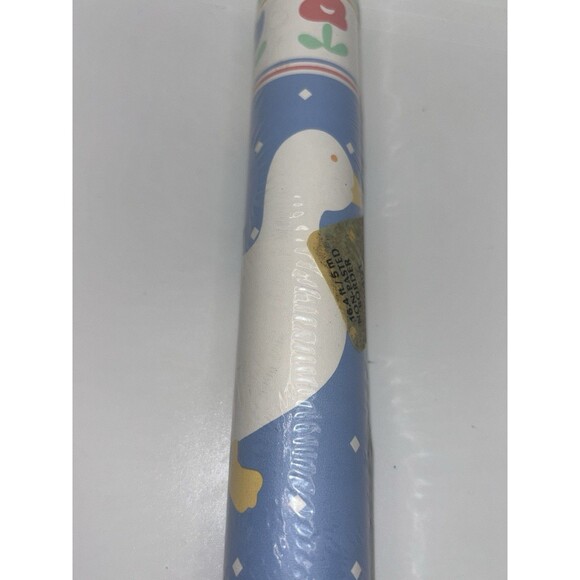 Vintage 80's Waverly Wallcovering Blue and White Goose Wall Border Non-Pasted - Picture 3 of 5